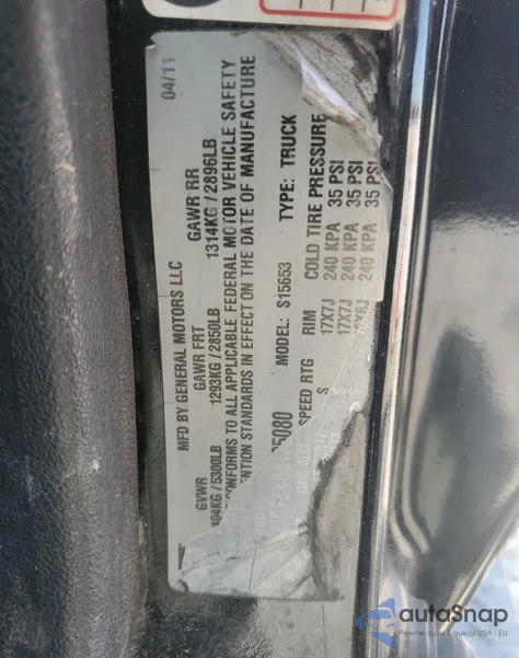 2011 Chevrolet Colorado Lt from USA, damaged, VIN 1GCJSDFEXB8135080